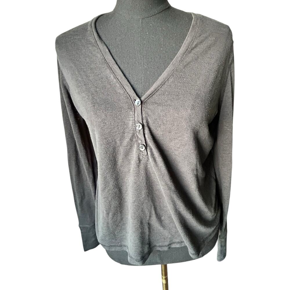 Victoria's Secret Women’s Gray Lightweight Henley Long Sleeve – Size S, Y2K